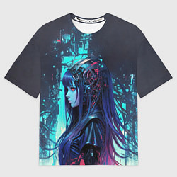 Женская футболка оверсайз Кибернетическая предсказательница