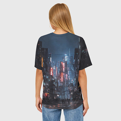 Женская футболка оверсайз Уличная хулиганка / 3D-принт – фото 4