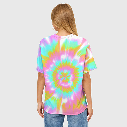 Женская футболка оверсайз I am Kenough - retro tie-dye / 3D-принт – фото 4