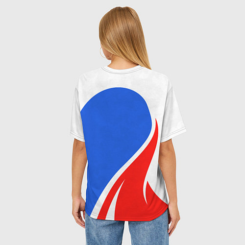 Женская футболка оверсайз Герб РФ - white sport / 3D-принт – фото 4