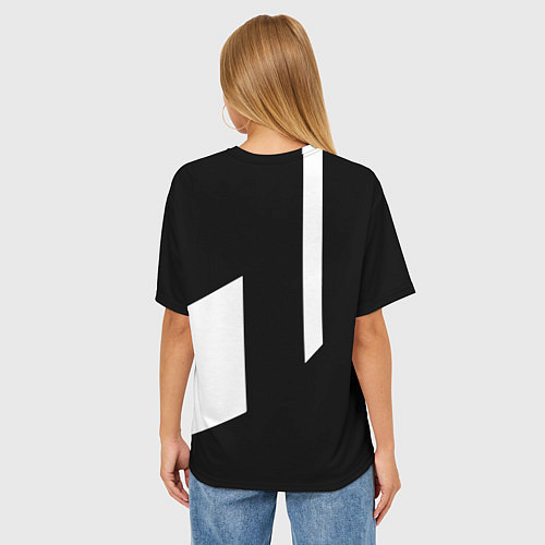 Женская футболка оверсайз Ведьмак линии киберпанк / 3D-принт – фото 4