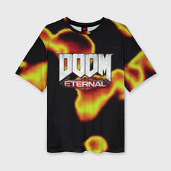 Женская футболка оверсайз Doom eternal mars