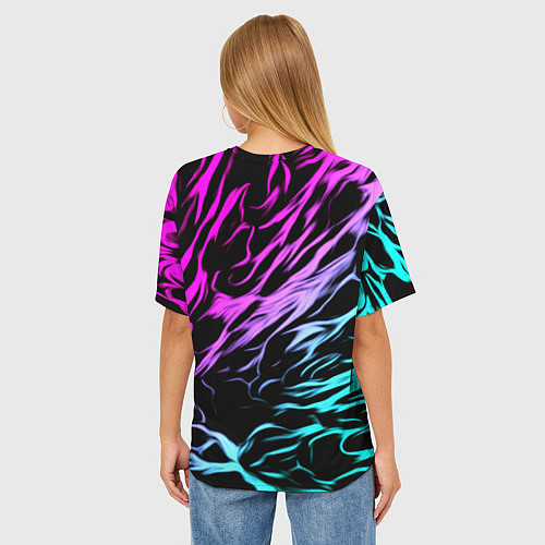 Женская футболка оверсайз Fortnite neon uniform / 3D-принт – фото 4