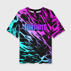 Женская футболка оверсайз Fortnite neon uniform