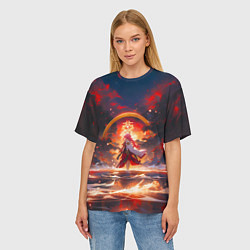 Футболка оверсайз женская Яэ Мико и небо, цвет: 3D-принт — фото 2