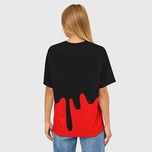 Женская футболка оверсайз Алиса рок группа краски / 3D-принт – фото 4