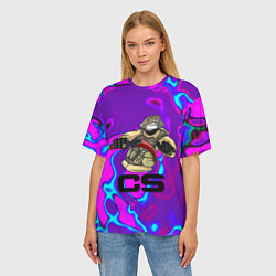 Футболка оверсайз женская Cs go neon skin, цвет: 3D-принт — фото 2
