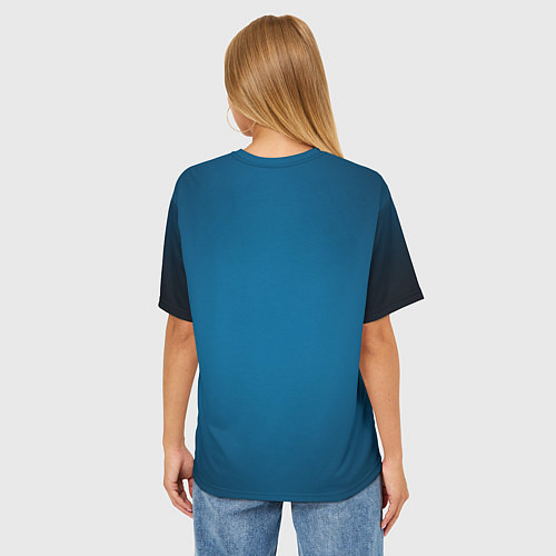 Женская футболка оверсайз Морда акулы в воде / 3D-принт – фото 4