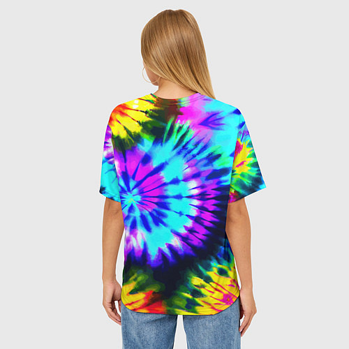 Женская футболка оверсайз Abstraction colorful composition / 3D-принт – фото 4