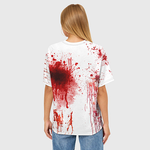 Женская футболка оверсайз Брызги крови / 3D-принт – фото 4