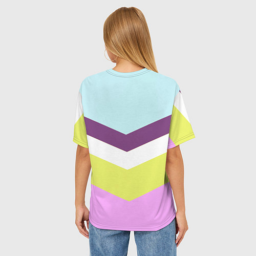 Женская футболка оверсайз Спортивный цвет семидесятых / 3D-принт – фото 4