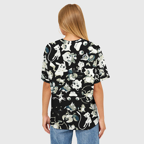 Женская футболка оверсайз Пикачу и сборник аниме покемонов / 3D-принт – фото 4