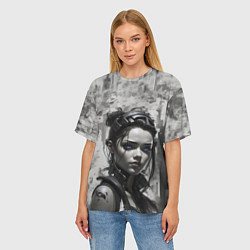 Футболка оверсайз женская Синеглазка, цвет: 3D-принт — фото 2