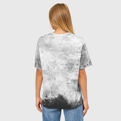 Женская футболка оверсайз Texture - разозленный волк / 3D-принт – фото 4