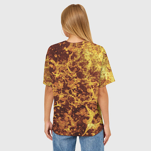 Женская футболка оверсайз Абстракция - желтый антрацит / 3D-принт – фото 4