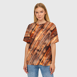 Футболка оверсайз женская Деревянная обшивка, цвет: 3D-принт — фото 2