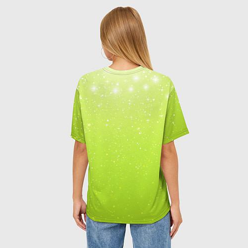 Женская футболка оверсайз Зеленый дракошка / 3D-принт – фото 4