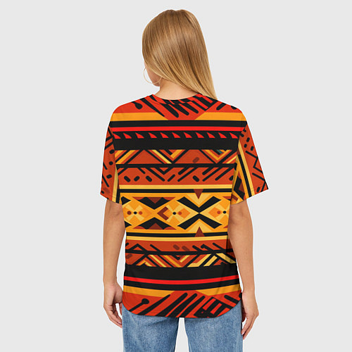 Женская футболка оверсайз Узор в этническом стиле масаев / 3D-принт – фото 4
