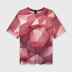 Футболка оверсайз женская Розовые полигоны, цвет: 3D-принт