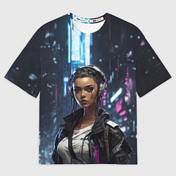 Женская футболка оверсайз Смуглая девушка