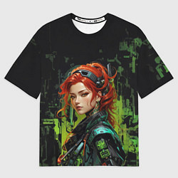 Футболка оверсайз женская Рыжая боевая девушка, цвет: 3D-принт