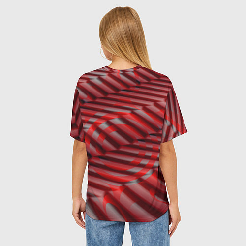 Женская футболка оверсайз Горящие плитки / 3D-принт – фото 4