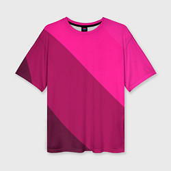 Женская футболка оверсайз Широкие розовые полосы