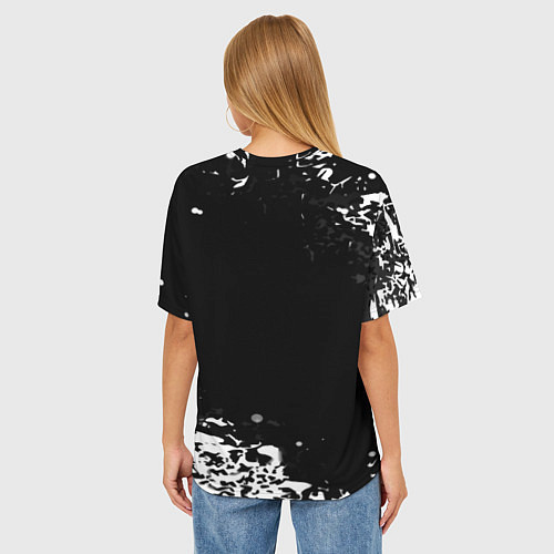 Женская футболка оверсайз Marshmello splash / 3D-принт – фото 4