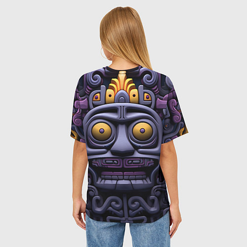 Женская футболка оверсайз Орнамент в стиле ацтеков / 3D-принт – фото 4