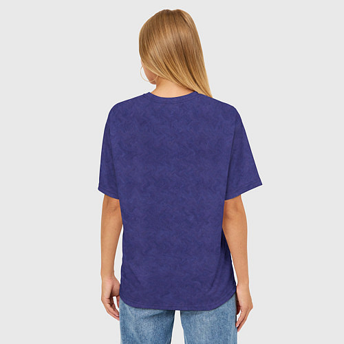 Женская футболка оверсайз Фиолетовая текстура волнистый мех / 3D-принт – фото 4