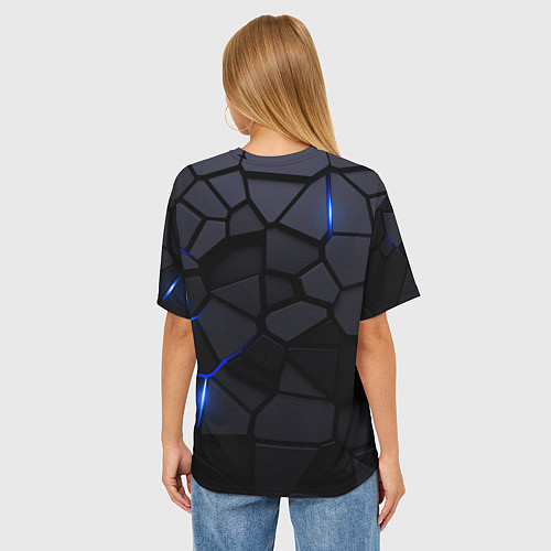 Женская футболка оверсайз BMW - плиты с эффектом свечения / 3D-принт – фото 4