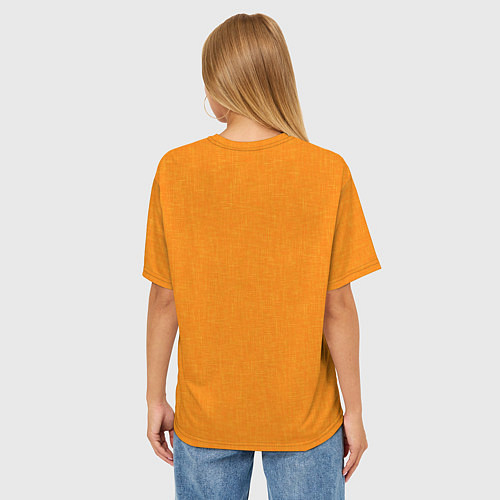Женская футболка оверсайз Жёлто-оранжевый текстура однотонный / 3D-принт – фото 4