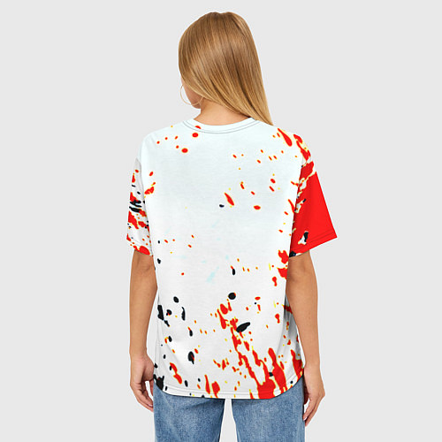 Женская футболка оверсайз Sonic краски абстрактные / 3D-принт – фото 4