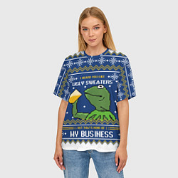 Футболка оверсайз женская I heard you like ugly sweaters, цвет: 3D-принт — фото 2