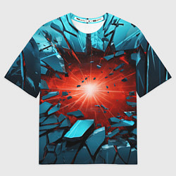 Футболка оверсайз женская Взрыв бирюзовых камней, цвет: 3D-принт