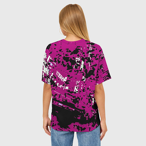 Женская футболка оверсайз Фиолетовая иллюстрация / 3D-принт – фото 4