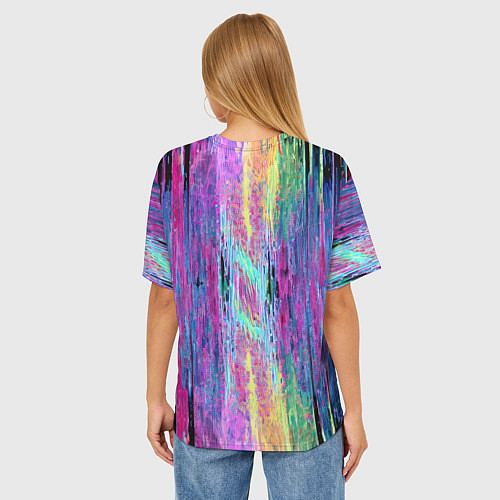 Женская футболка оверсайз Размазанная краска / 3D-принт – фото 4