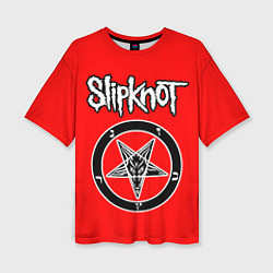 Женская футболка оверсайз Slipknot пентаграмма