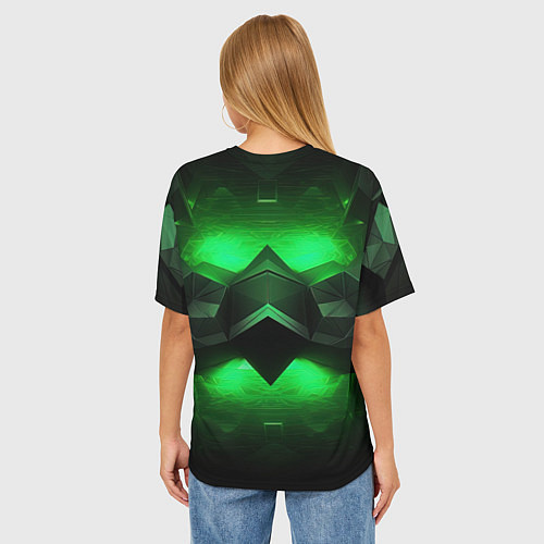 Женская футболка оверсайз Абстрактное царство зелени / 3D-принт – фото 4