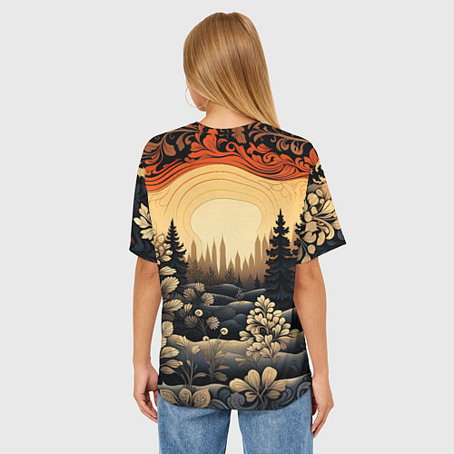 Женская футболка оверсайз Волшебные орнаменты / 3D-принт – фото 4