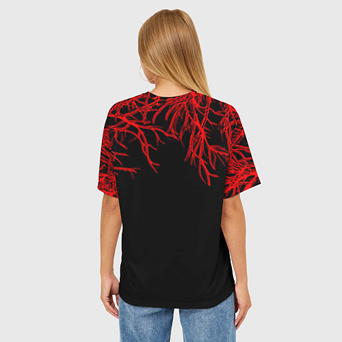 Женская футболка оверсайз Анархия ночь деревья / 3D-принт – фото 4