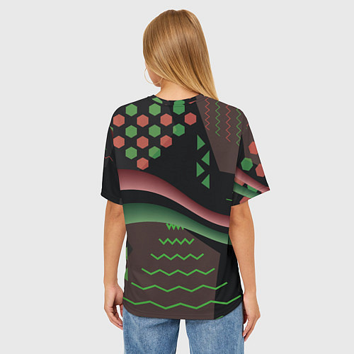 Женская футболка оверсайз 2024 абстрактный фон / 3D-принт – фото 4