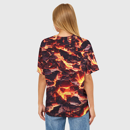 Женская футболка оверсайз Бурлящая лава / 3D-принт – фото 4