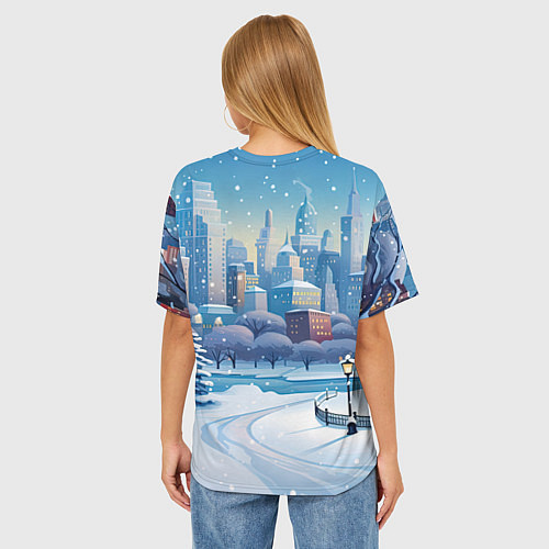 Женская футболка оверсайз Маленький дракон Грин / 3D-принт – фото 4