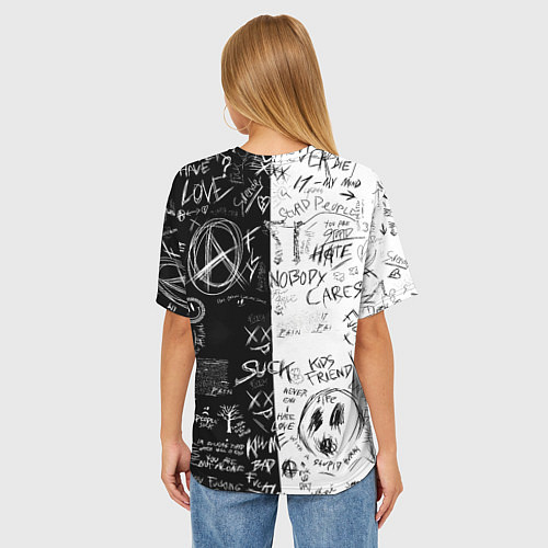 Женская футболка оверсайз Makima - Chainsaw man / 3D-принт – фото 4