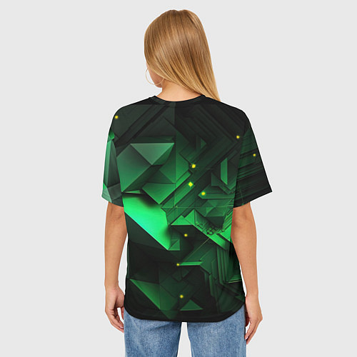 Женская футболка оверсайз Визуальные иллюзии в геометрии / 3D-принт – фото 4