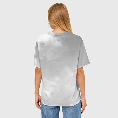 Женская футболка оверсайз Фрирен провожающая в последний путь - чб / 3D-принт – фото 4