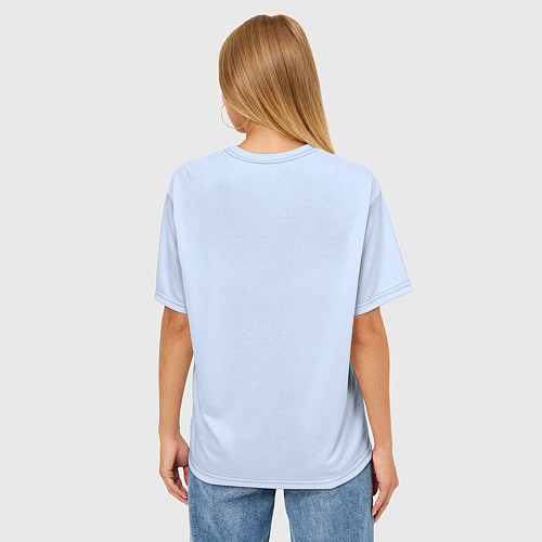 Женская футболка оверсайз Капибара: я няша просто на метле быстрее / 3D-принт – фото 4