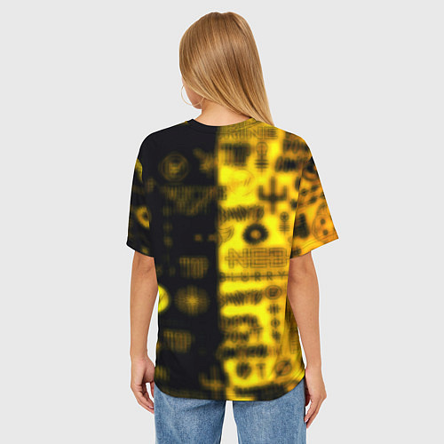 Женская футболка оверсайз Twenty one pilots yellow music / 3D-принт – фото 4