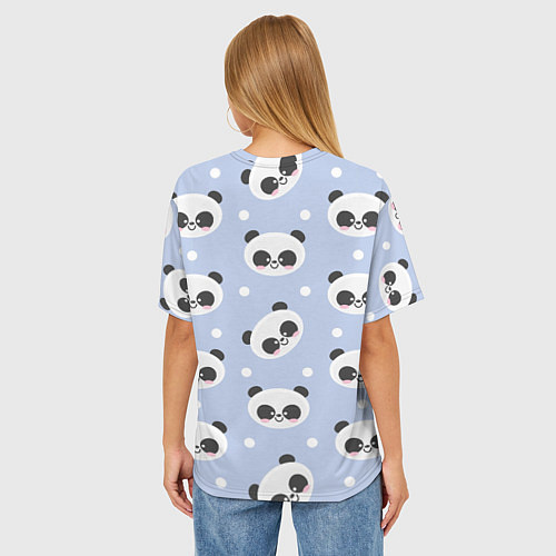 Женская футболка оверсайз Милая мультяшная панда / 3D-принт – фото 4